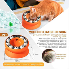 Mumzar cat puzzle feeder bowl with widened base design to prevent tipping and promote engaging feeding