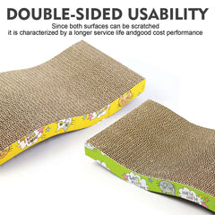 Huitich double-sided cat scratch board cardboard with colorful designs for durability and fun
