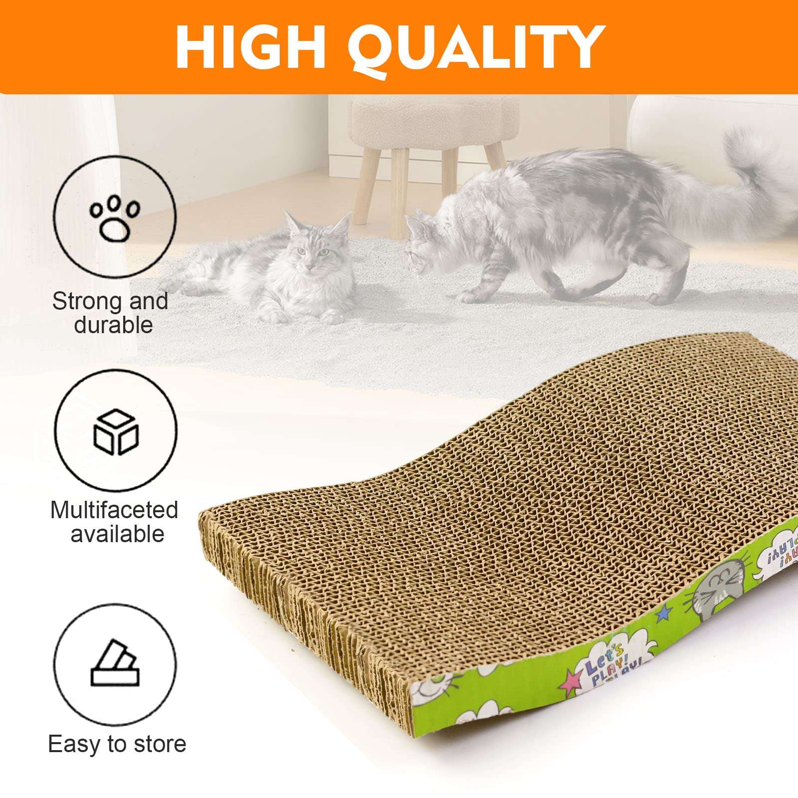 Huitich cat scratch board cardboard designed for durability and easy storage for playful cats