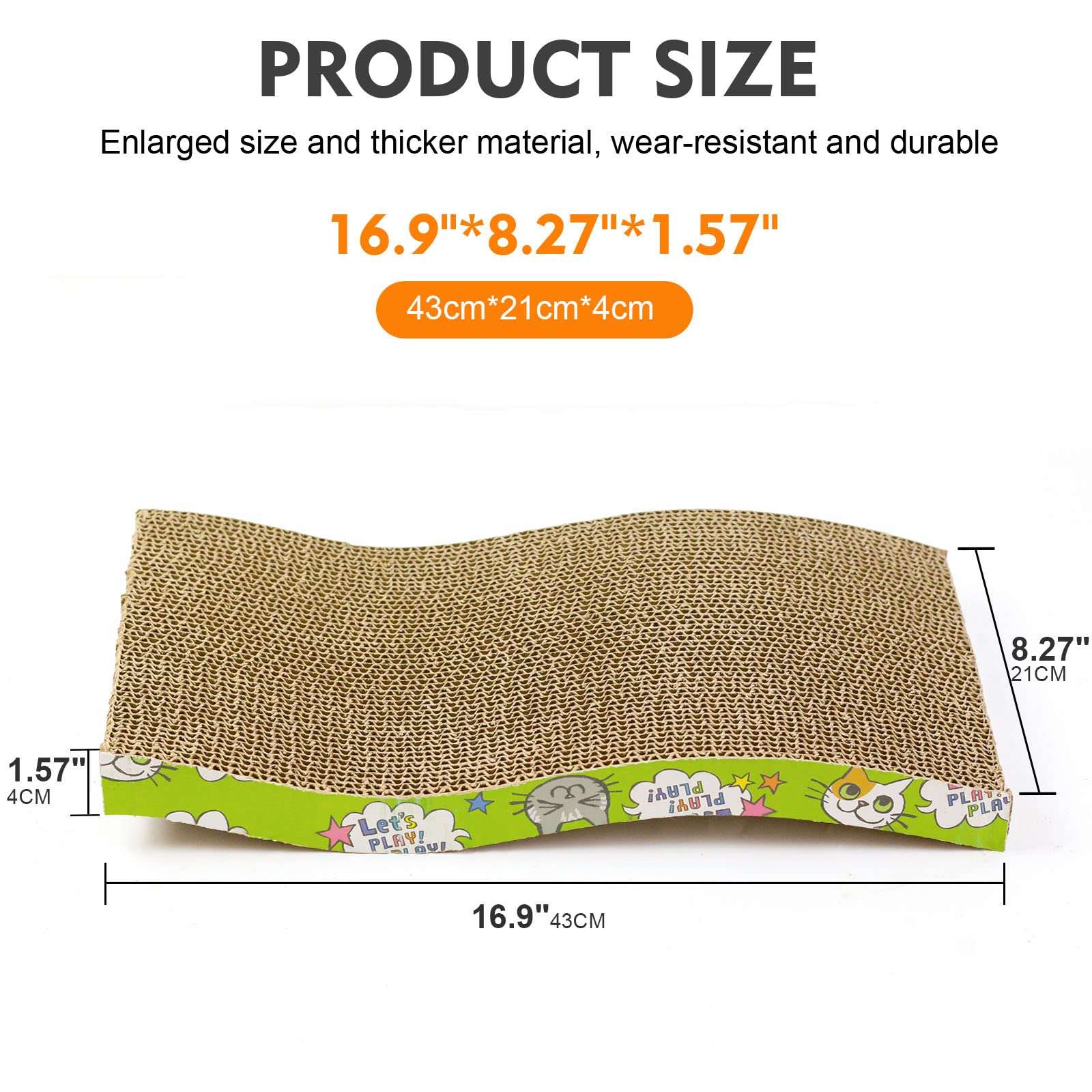 Huitich cat scratch board cardboard with durable design and enlarged size for optimal scratching comfort