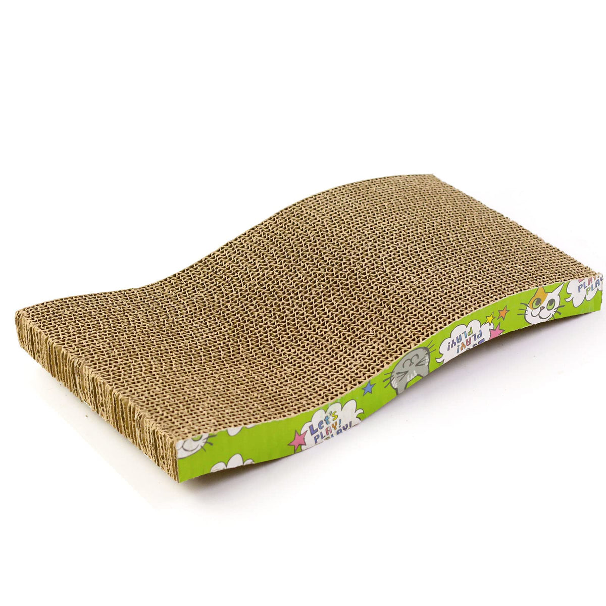 Huitich cat scratch board cardboard in a wavy design for engaging scratching and play