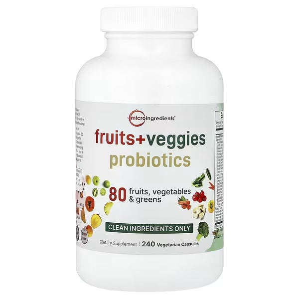 Micro Ingredients, Fruits + Veggies Probiotics, 240 Vegetarian Capsules