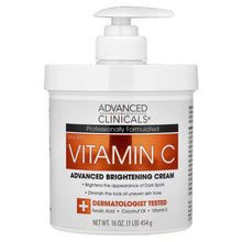 Advanced Clinicals, Vitamin C, Advanced Brightening Cream, 454 g