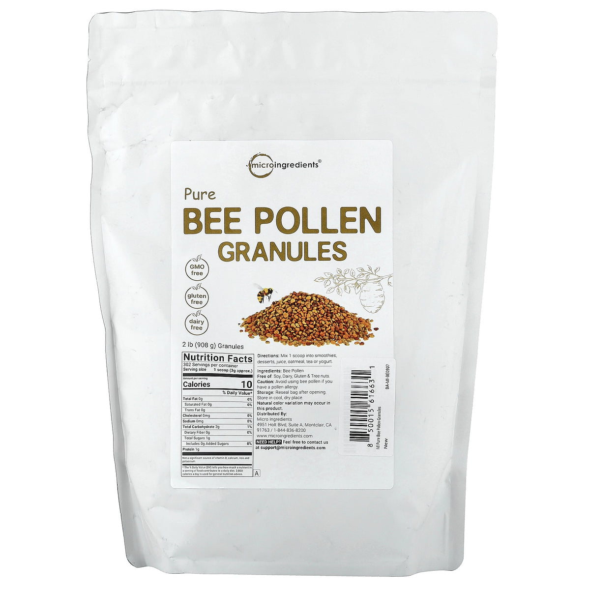 Micro Ingredients, Pure Bee Pollen Granules, 908 g (2 lb)