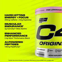 Cellucor C4 Original pre-workout tub with Hard Hitting Energy and Focus callouts