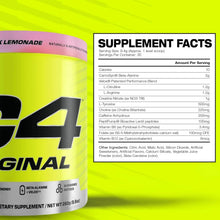 Cellucor C4 Original pre-workout tub with Supplement Facts panel in a white box
