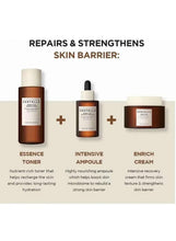 Face cream bundle packaging showing Essence Toner, Intensive Ampoule, and Enrich Cream