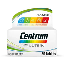 Centrum with Lutein adult multivitamin supplement box, 30 tablets