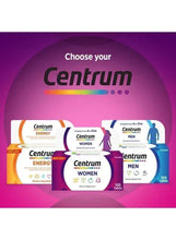 Multivitamin product lineup featuring women’s and men’s tablet boxes