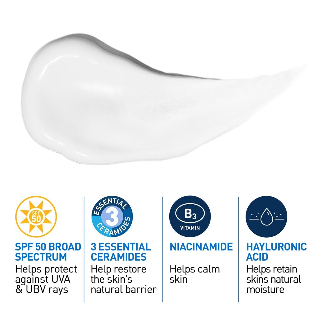 CeraVe AM Moisturizing Lotion SPF 50 UAE with broad spectrum protection and essential ceramides