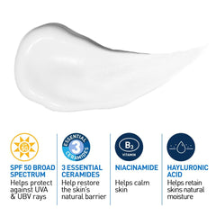 CeraVe AM Moisturizing Lotion SPF 50 UAE with broad spectrum protection and essential ceramides