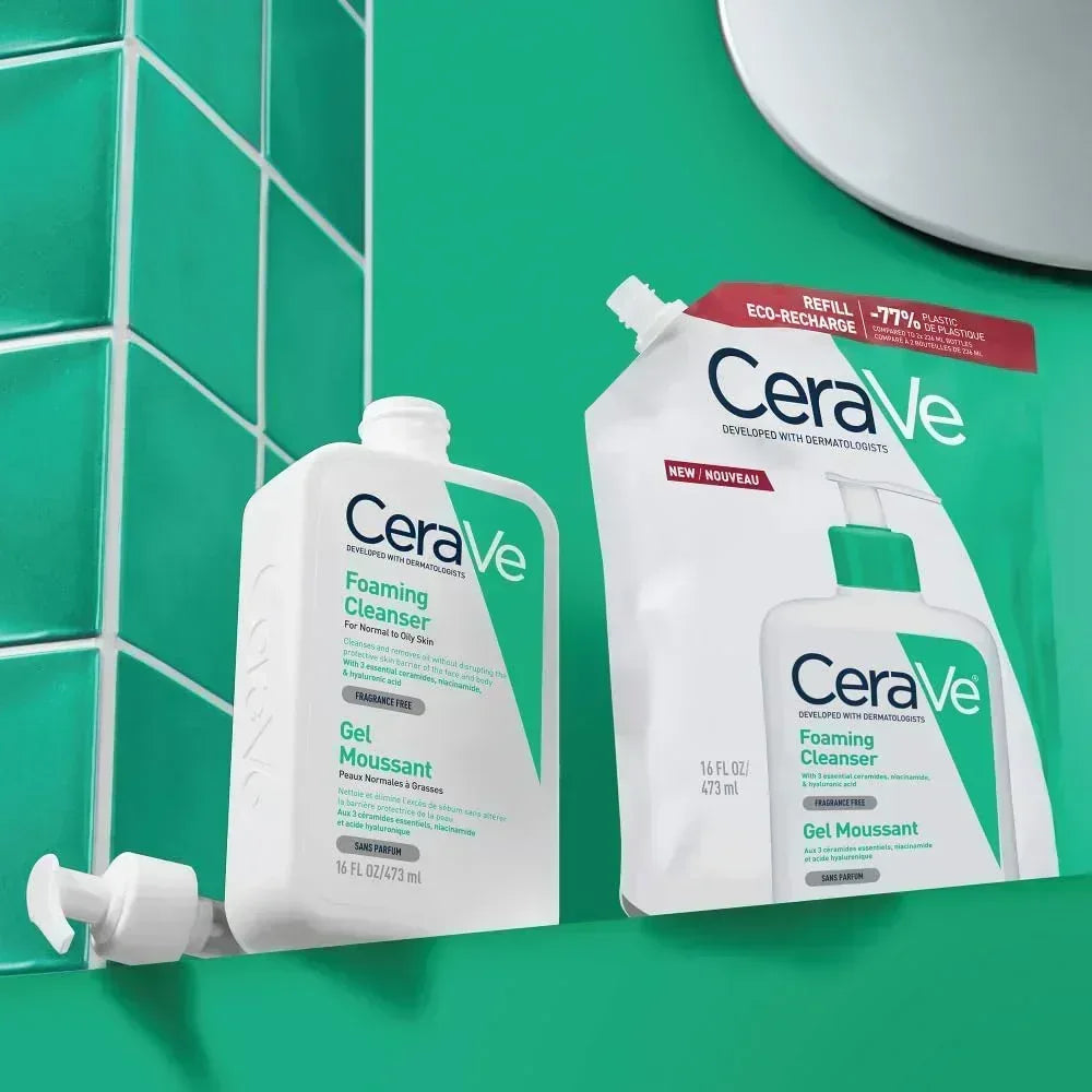 Sera in a foam facial cleansing pouch for refill - Mumzar