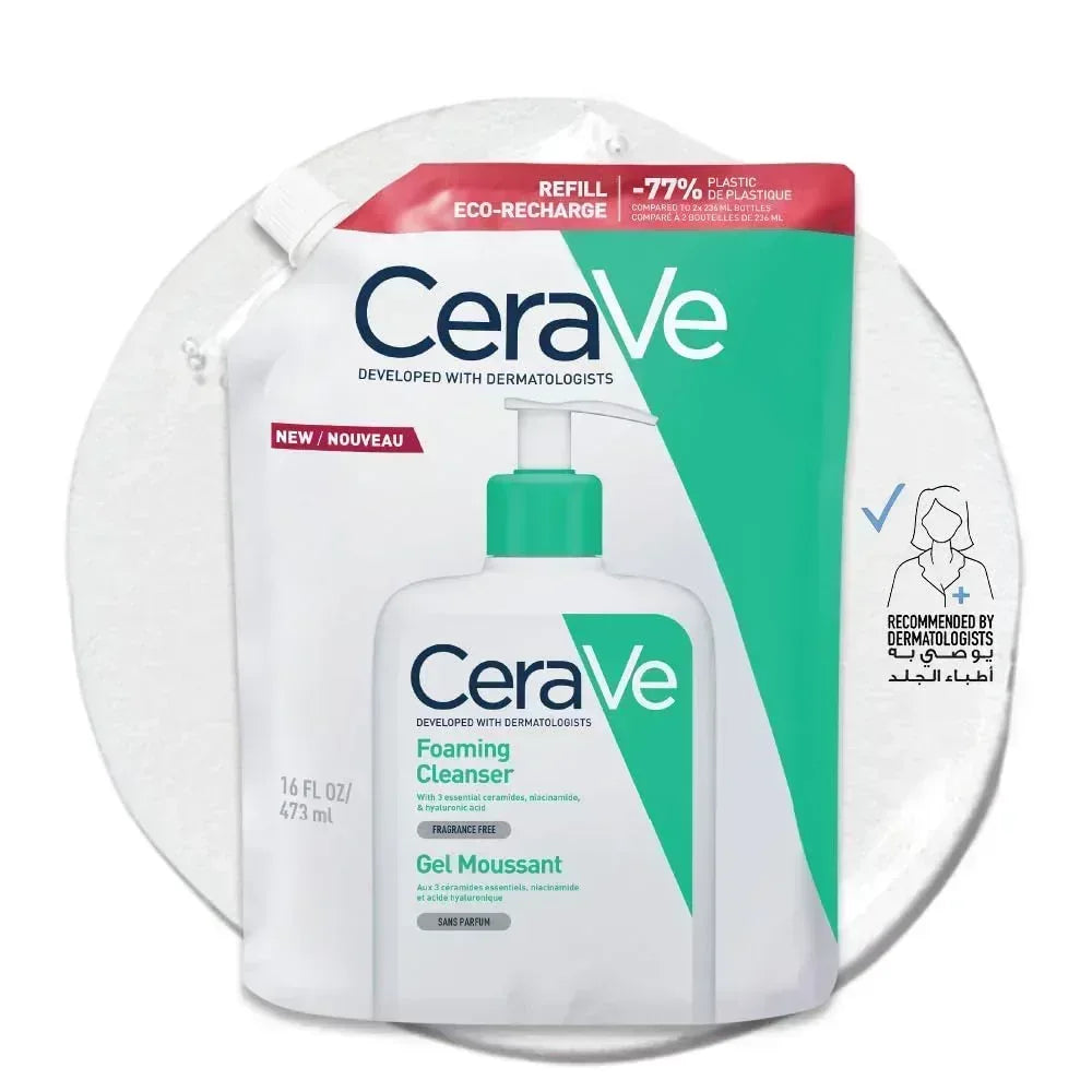 Sera in a foam facial cleansing pouch for refill - Mumzar
