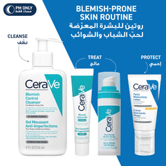 CeraVe retinol serum for acne scars with additional skincare products for blemish-prone skin routine