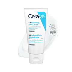 CeraVe SA Foot Renewal Cream in a tube for exfoliating dry and rough skin on feet