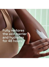 Moisturizing cream applied to skin, visible smooth cream streak