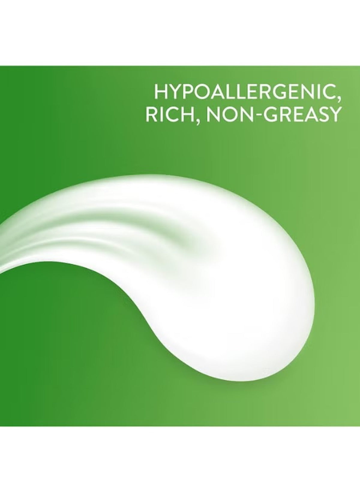 Cetaphil moisturizing cream swatch showing rich, non-greasy texture suitable for sensitive skin.