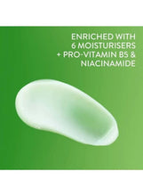 Moisturizing lotion gel swatch on green background