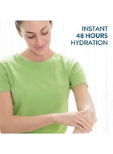 Moisturizing lotion application on arm by person in green shirt
