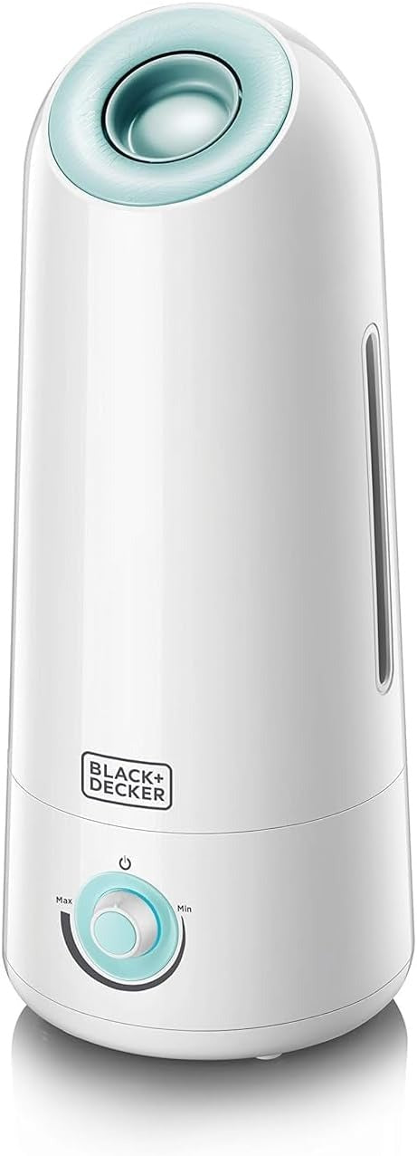 Black & Decker Air Humidifier 25W 5L Coverage 430sqft, Ultrasonic System With Mist Level Control Auto Shutoff and Water Indicator That Removes Impurities From The HM5000-B5 2 Years Warranty