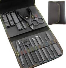 16-piece nail care tool set with clippers, scissors and grooming picks in case