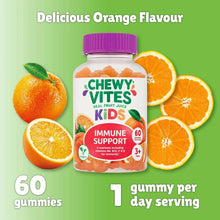 Chewy Vites Kids immune support gummy bottle, purple cap, orange flavor, 60 gummies