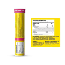 Glutathione effervescent tablet tube with back nutrition information panel