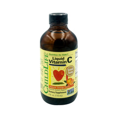 Child Life Liquid Vitamin C for kids in a 4 oz bottle with natural orange flavor for immune support