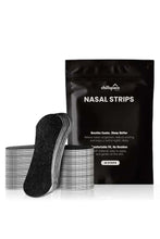 Black nasal breathing strips pack with overlapping adhesive strips