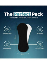 Black nasal strip size layout diagram with 22mm width and 3M adhesive