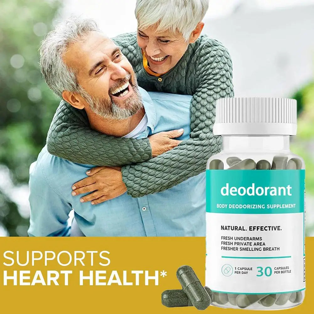 Mumzar chlorophyll capsules deodorant supplement in a bottle promoting fresh breath and underarm odor control