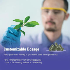 Mumzar chlorophyll capsules deodorant supplement in clear packaging with customizable dosage instructions