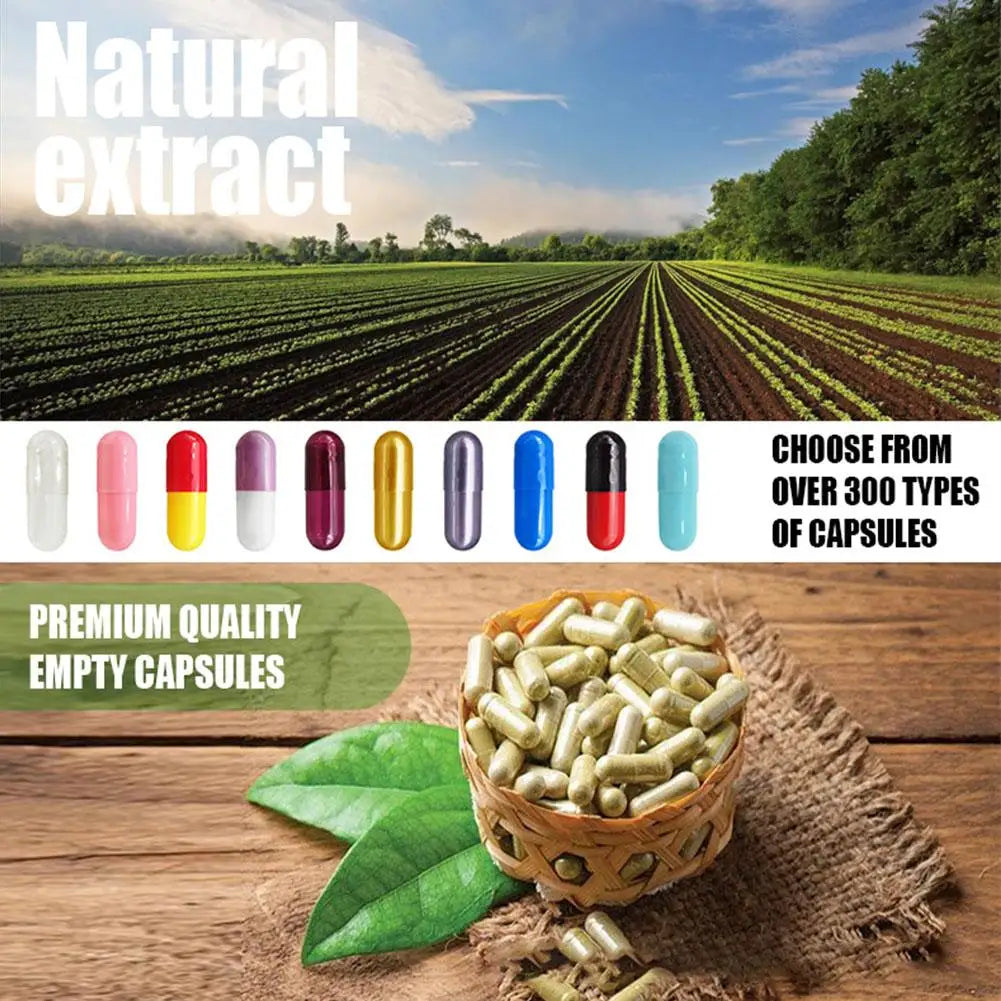 Mumzar chlorophyll capsules deodorant supplement with a variety of colorful empty capsules on a natural extract background