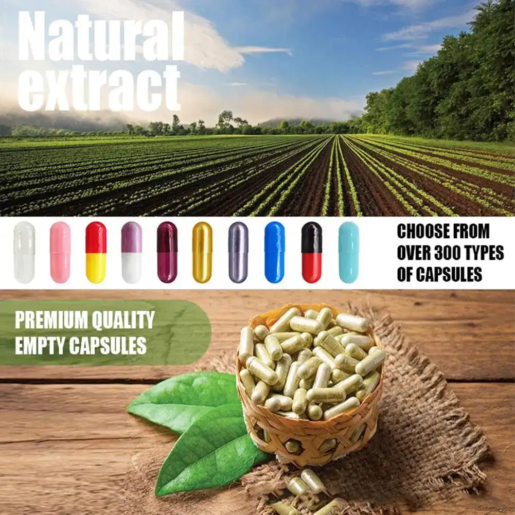 Mumzar chlorophyll capsules deodorant supplement with various colored empty capsules and natural extract background