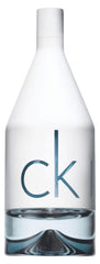 CK IN2U perfume for men in sleek bottle design with a modern clear base and minimalist label