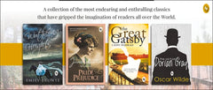 Classic literature box set featuring Wuthering Heights, Pride and Prejudice, The Great Gatsby