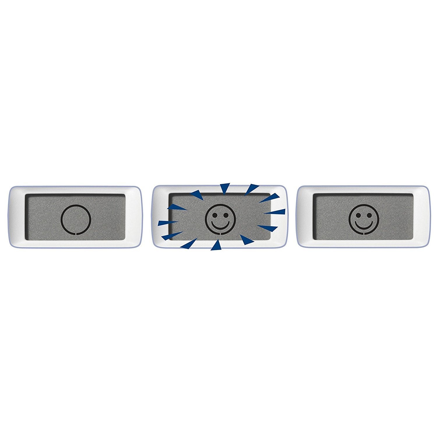 Clearblue ovulation test kit digital indicator displays three result icons including flashing and steady smile