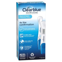 Clearblue Rapid & Digital pregnancy test combo pack box with 4-count and test device