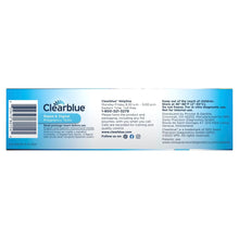 Clearblue Rapid & Digital pregnancy test back panel with barcode and contact info