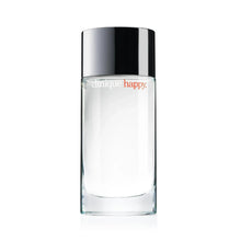 Clinique Happy perfume bottle with clear liquid and silver cap