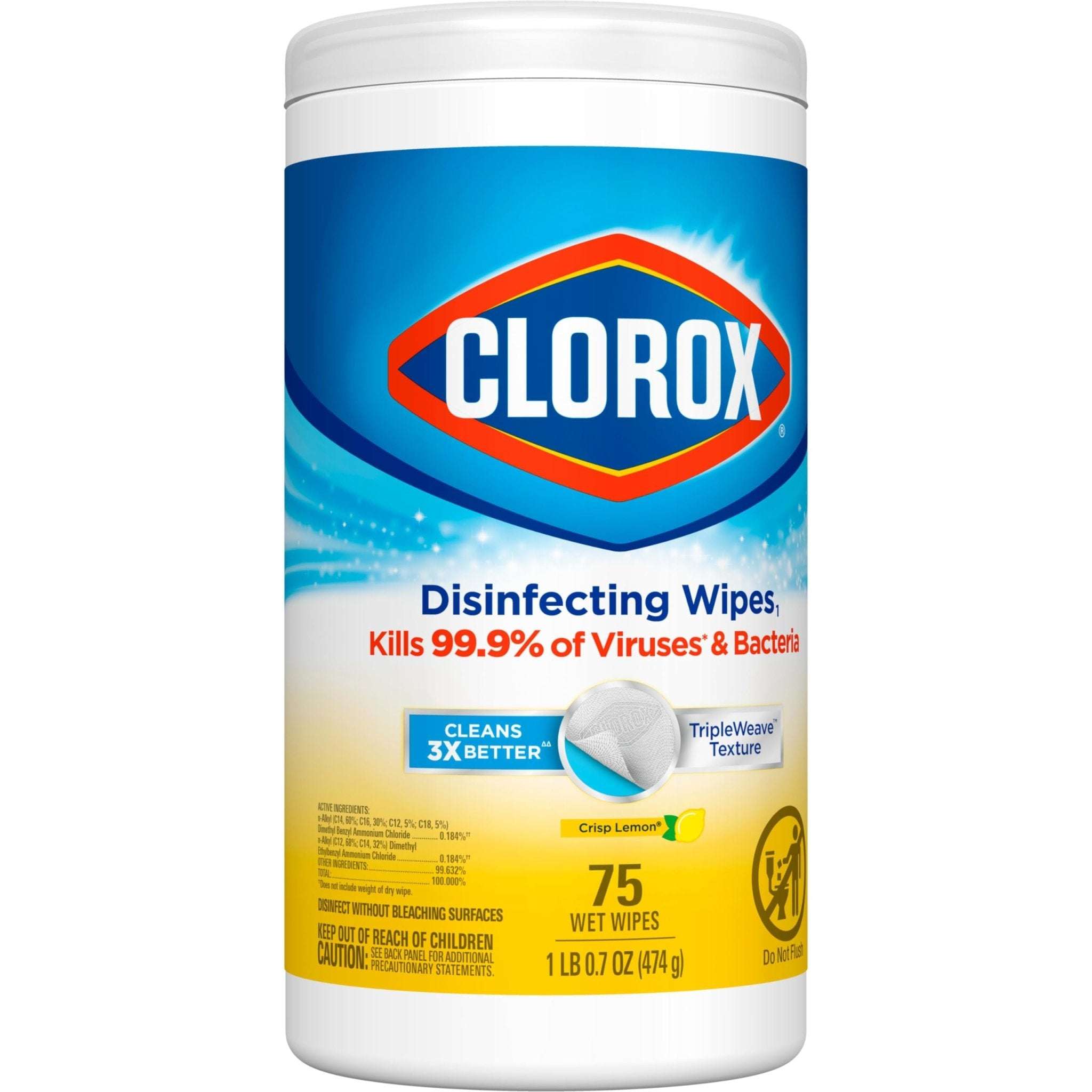 Clorox Disinfecting Wipes 75 Count Crisp Lemon Scent - Mumzar