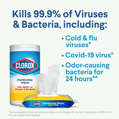 Clorox Disinfecting Wipes 75 Count Crisp Lemon Scent - Mumzar