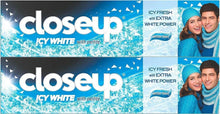 Closeup Icy White toothpaste boxes (2-pack)