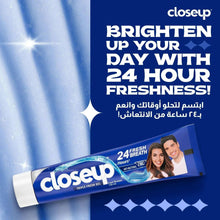 Closeup Cool Breeze toothpaste tube with Brighten Up Your Day branding