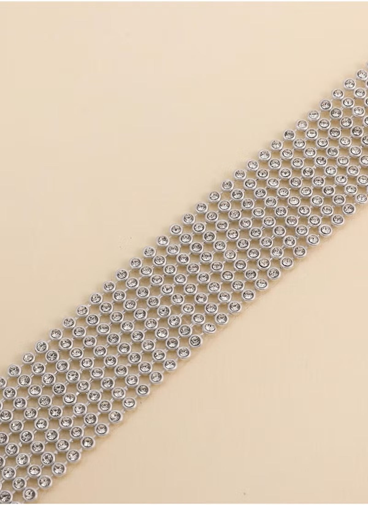 Hutich crystal rhinestone choker necklace with multiple rows of sparkling silver rhinestones