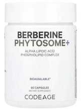 Berberine Phytosome+ dietary supplement bottle with label, 60 capsules
