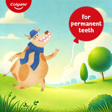 Colgate 6-9 kids toothpaste panel: for permanent teeth, strawberry mint flavor