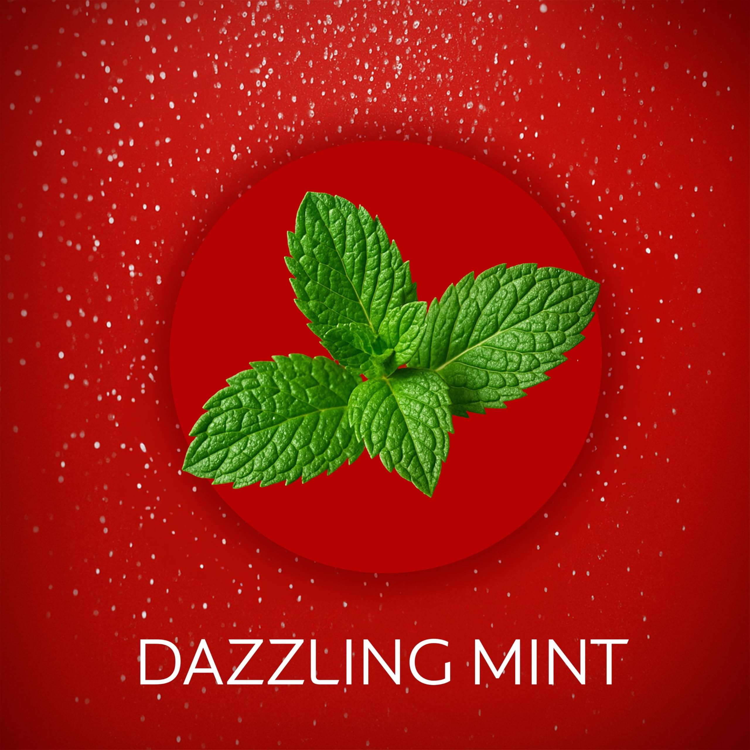 Colgate Optic White Expert Toothpaste UAE dazzling mint flavor image with fresh mint leaves on red background