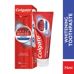 Colgate Optic White toothpaste UAE 75ml red tube and box instant whitening toothpaste mint flavor