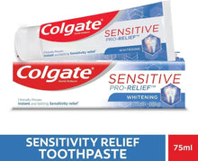 Colgate Sensitive Pro-Relief whitening toothpaste, front pack with 75 ml label